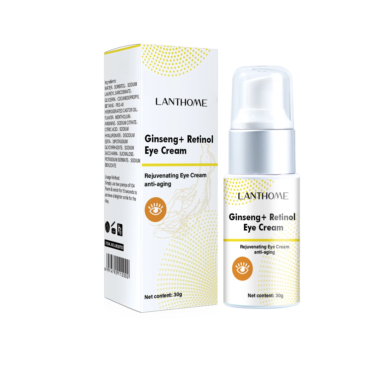 

Женьшень Retinol крем для глаз против морщин против старения уход за кожей косметический лифтинг твердый Осветляющий крем для удаления темных кругов эссенция крем