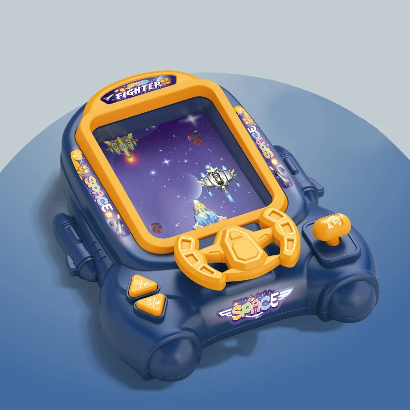 Simulated Aircraft Children's Handheld Game Console Mini Steering Wheel Control Reaction Training Educational Toys 4