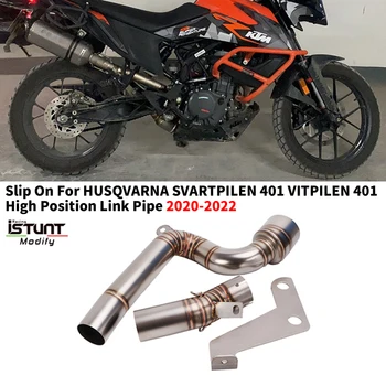 Slip On For HUSQVARNA SVARTPILEN 401 2020-2022 Motorcycle Exhaust Escape Moto Systems Titanium Alloy High Position Link Pipe