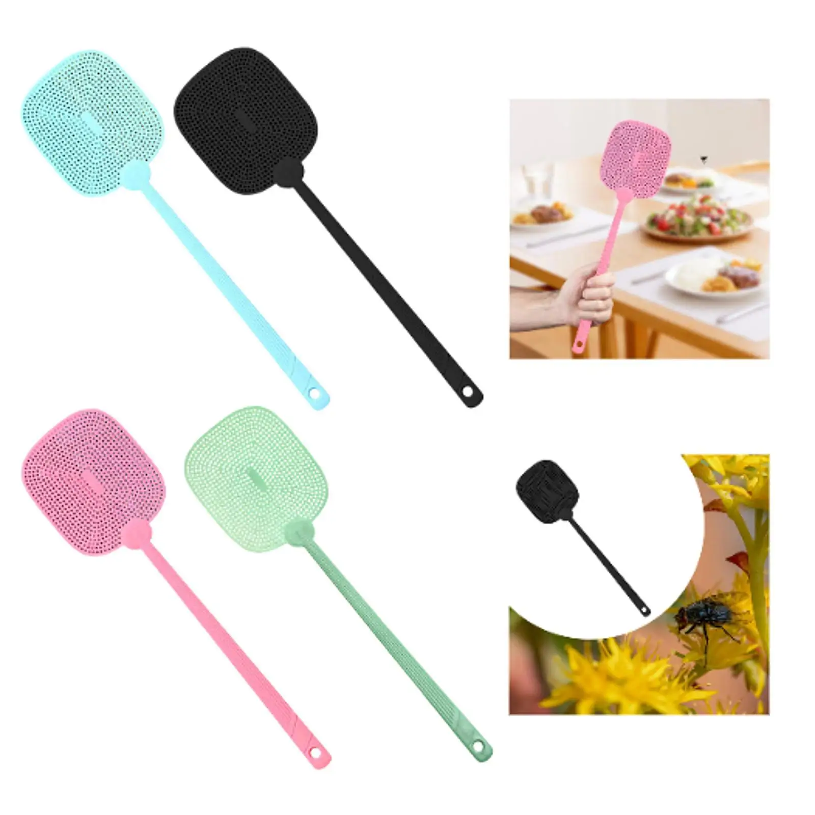 Manual Fly Swatter Portable with Hanging Hole for Outdoor Bedroom Household