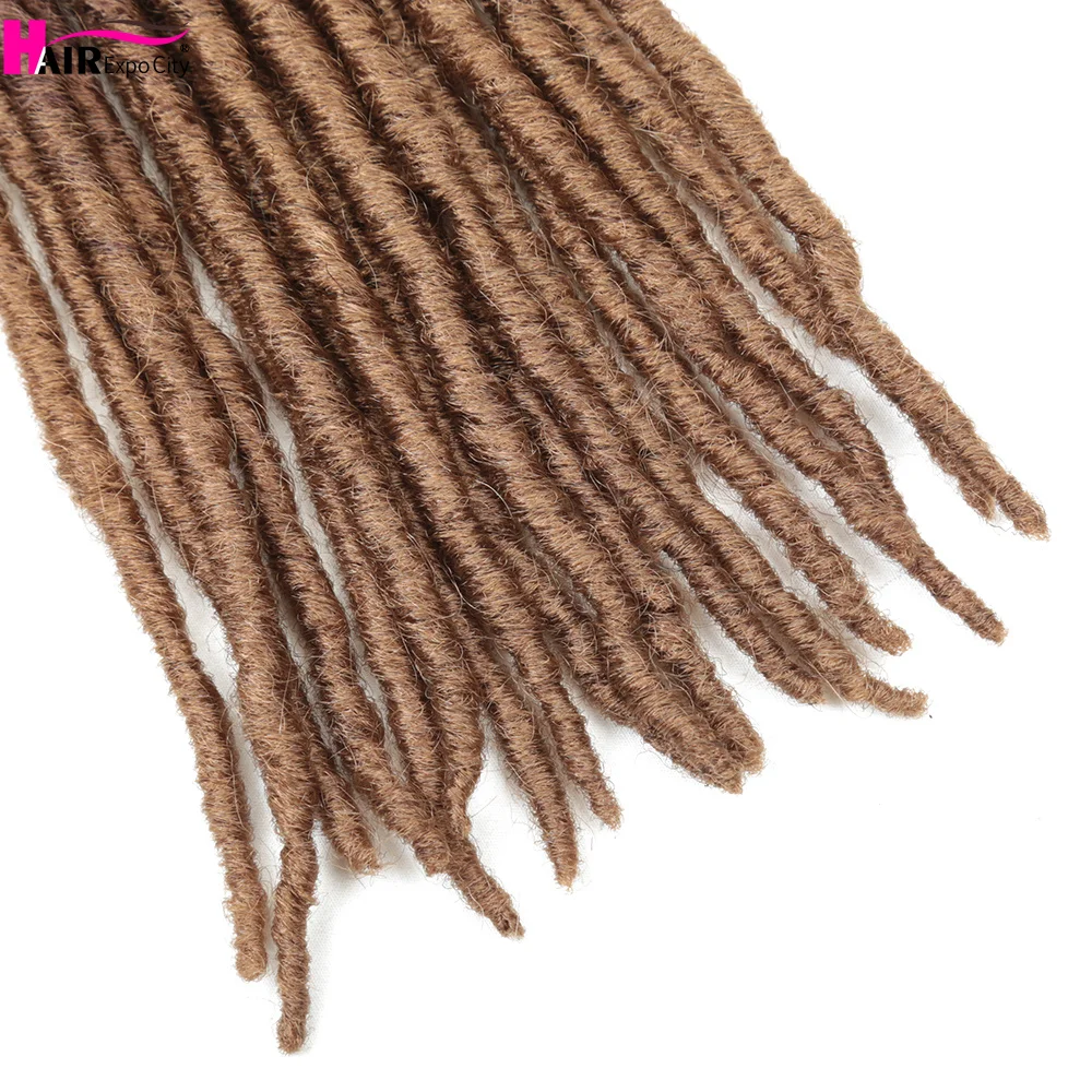18Inch Straight Gypsy Locs Goddess Faux Locs Crochet Hair Synthetic Hair Ombre Braiding Extensions 18Strands Expo City