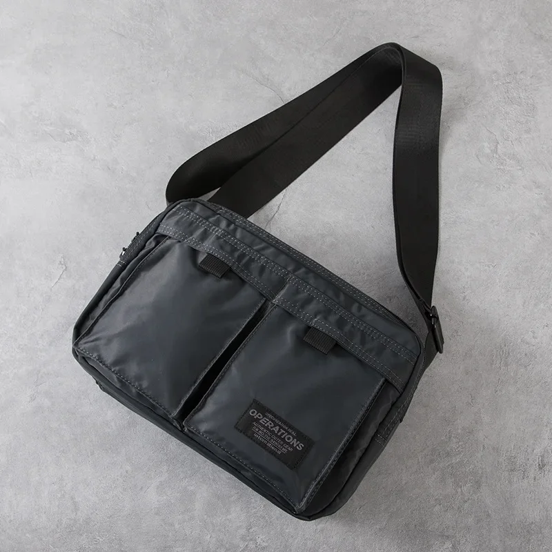 Japanese style Square Messenger Bag with Multiple Pockets
