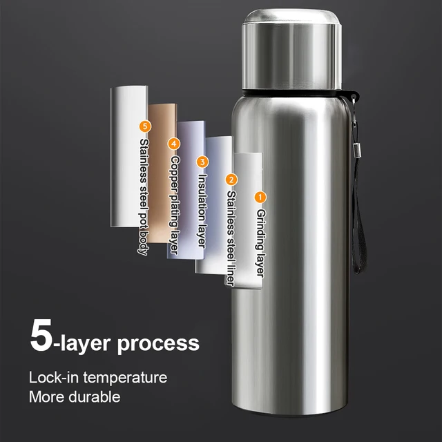 2L Tumbler Thermo Bottle Large Capacity Thermal Mug Stainless Steel Thermal Water Bottle Cold And Hot Thermo Cup Vacuum Flask 6
