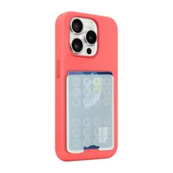 Universal Adhesive Silicone Phone Wallet and Mount with Strong Suction Cup, Hands - Free Design (Transparent)