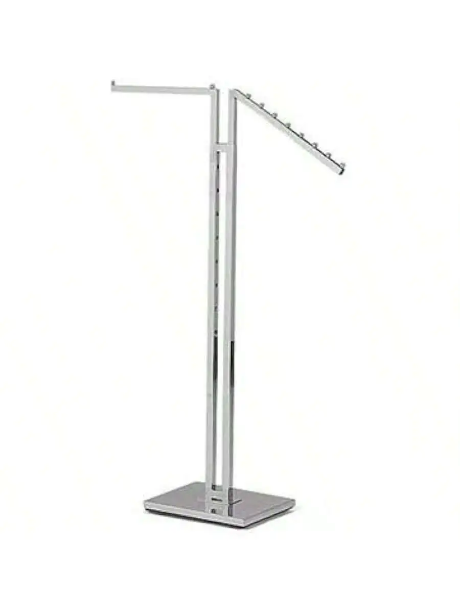 SSWBasics 2 Way Clothes Rack with One Straight Arm - Gold Garment Display Stand for Retail Stores and Boutiques 4