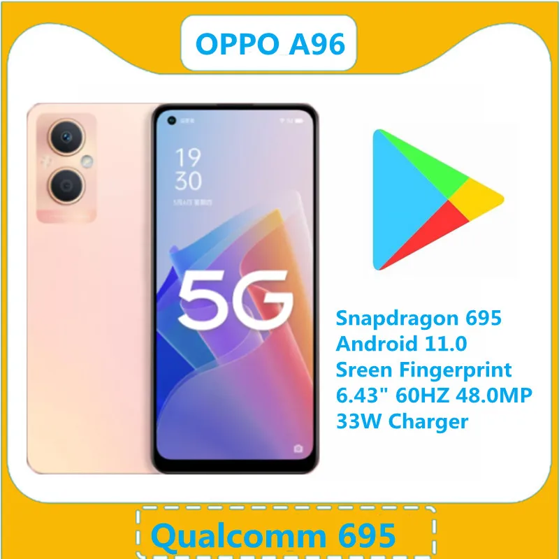 Смартфон Oppo A96 телефон с экраном 695 дюйма процессор Snapdragon 11 0 Android 6 43 сканер