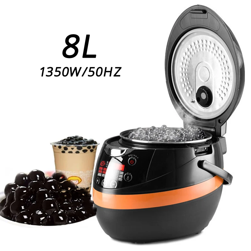 

8L Tapioca Cooker Milk Tea Shop Pearl Cooker Bubble Tea Pearl Warmer Pot Taro Ball/Sago/Red Bean Cooker Machine 1350W