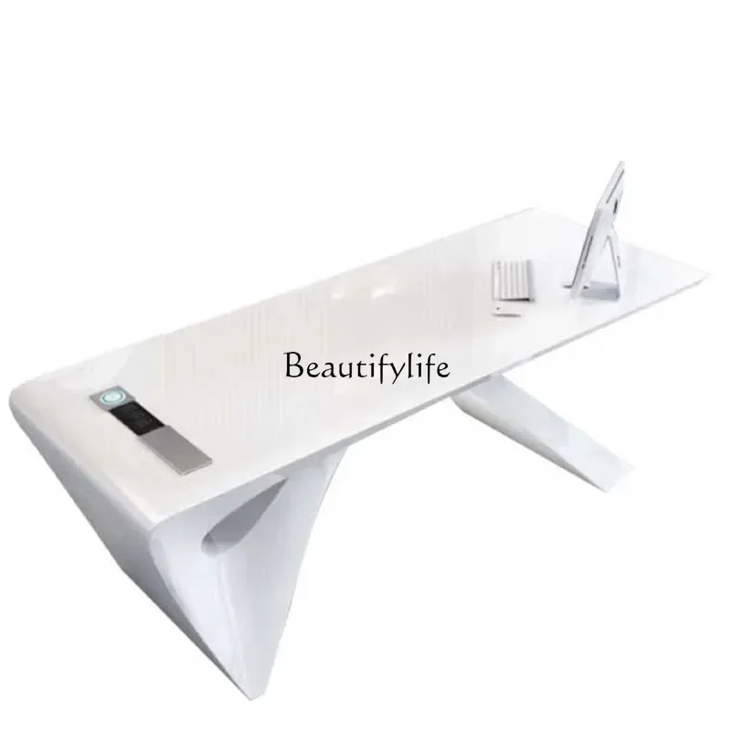 Bureau de jeu blanc grand ménage luxe ordinateur portable bureau coin exécutif écriture Mesa Ordenador meubles
