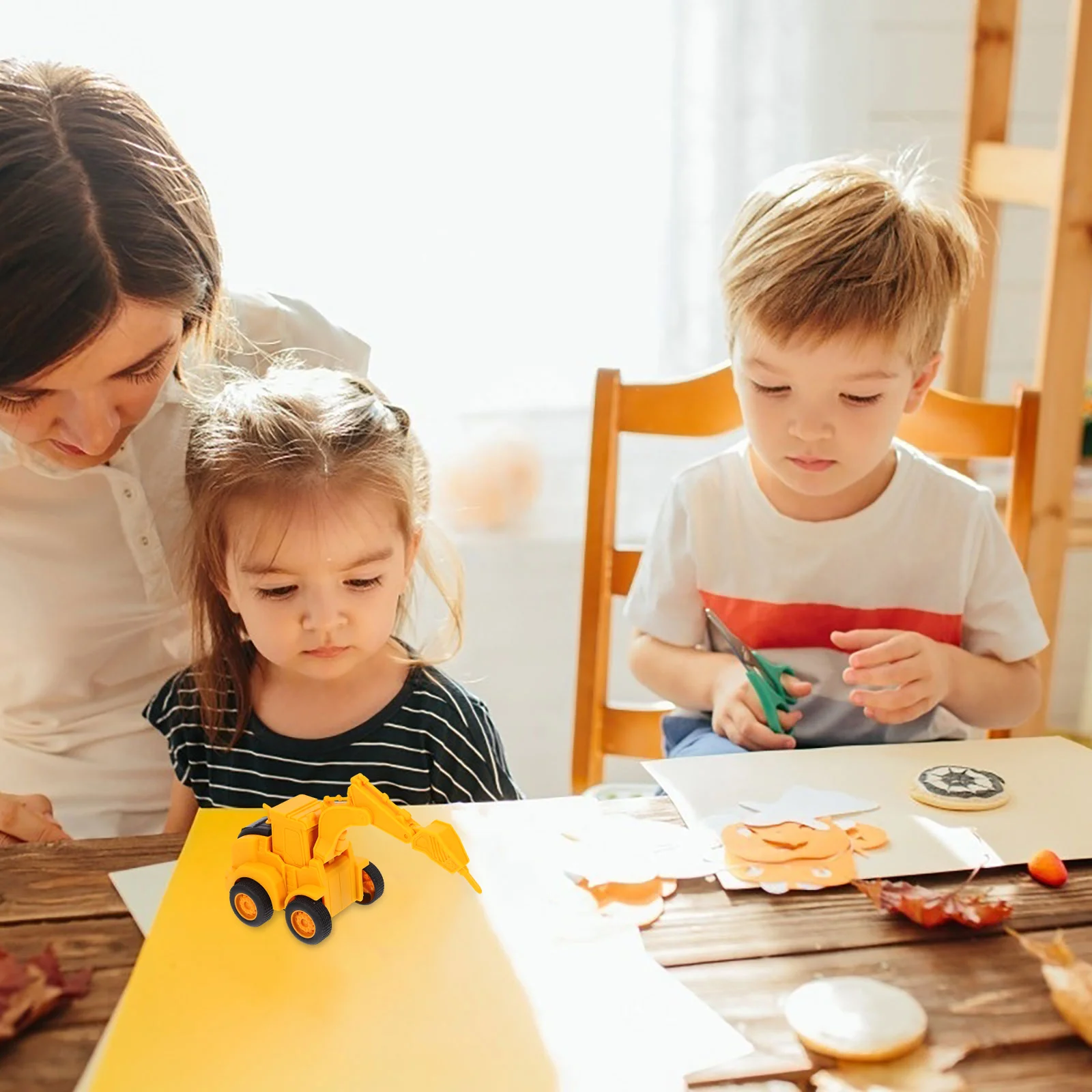 소형 굴삭기 모델 안전 장난감, 엔지니어링 트럭, 어린이 건설 자동차, 용 이동 가능, 소형 Abs 차량, 4 개
