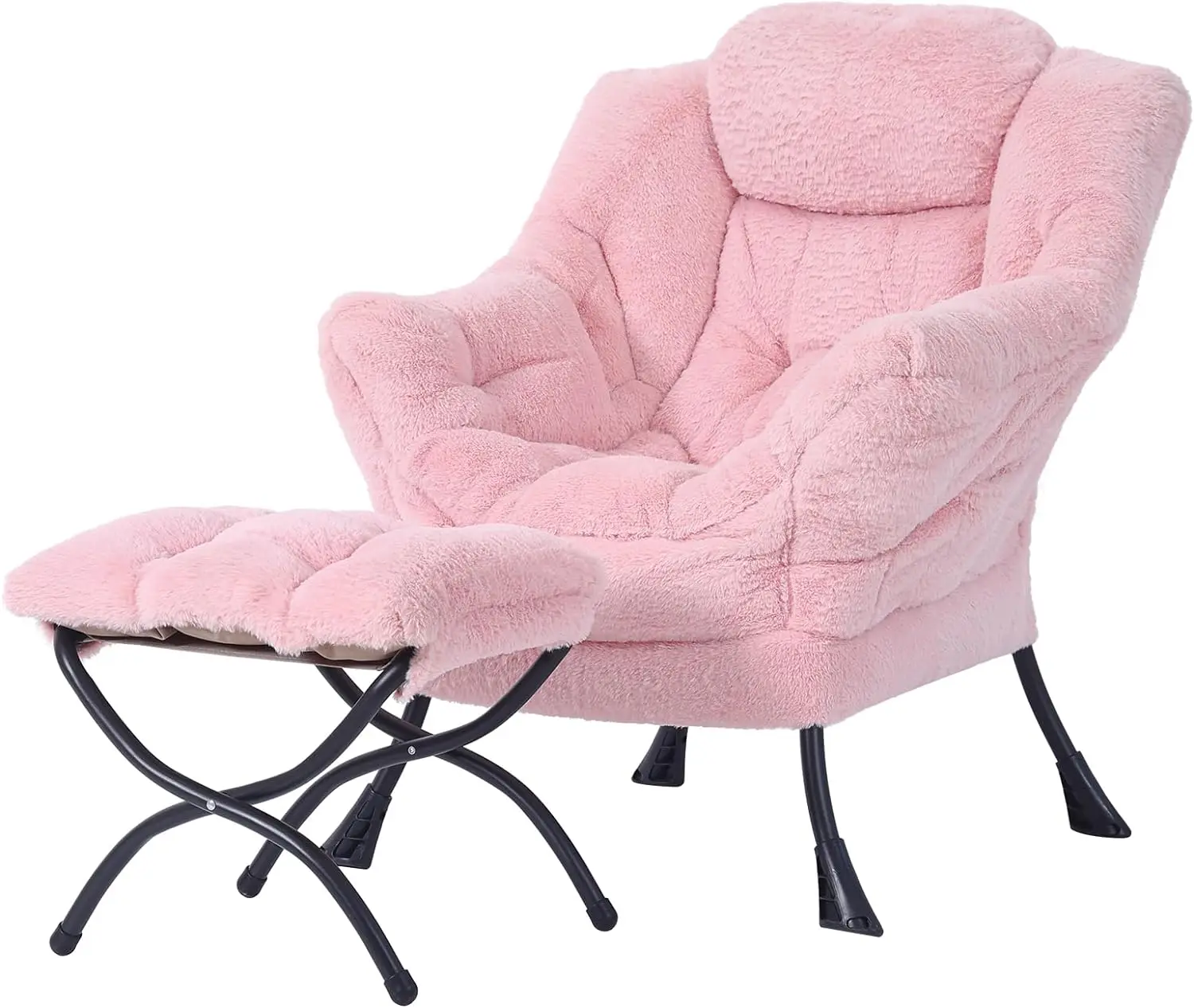 

Welnow ленивый стул с оттоманкой, современный стул для отдыха с подлокотниками и боковым карманом, набор мягких стульев для отдыха,