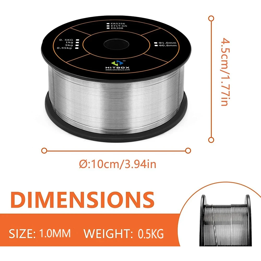 0.5kg 1.0mm Aluminum MIG Welding Wire ER5356 Universal For MIG Weldling Machine Spool Gun Soldering Welder Accessories HITBOX