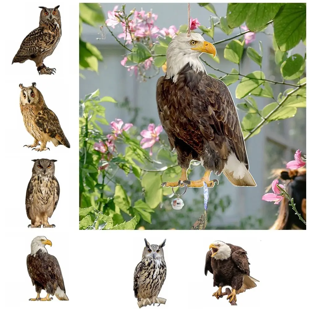 Description Picture 3 of itemFunny Bird Repeller with Bells Waterproof Fake Owl Decoy Garden Supplies Durable CreativeFalse Animal Scare Device