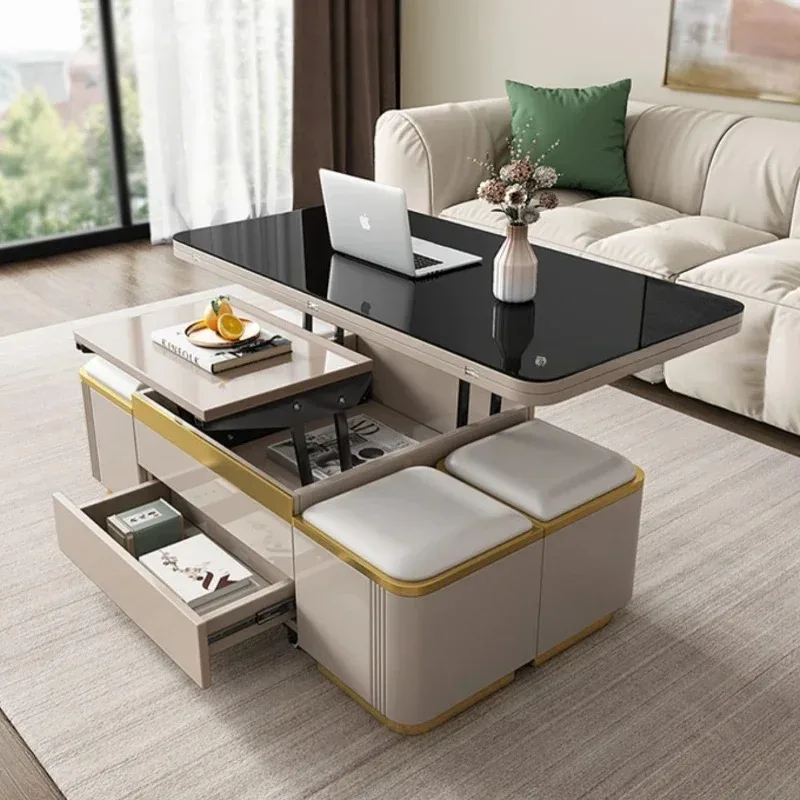 Extendable Aesthetic Coffee Table Drawer Organizer Living Room Coffee Table Space Saving Unique Mesa De Centro Sala Furniture