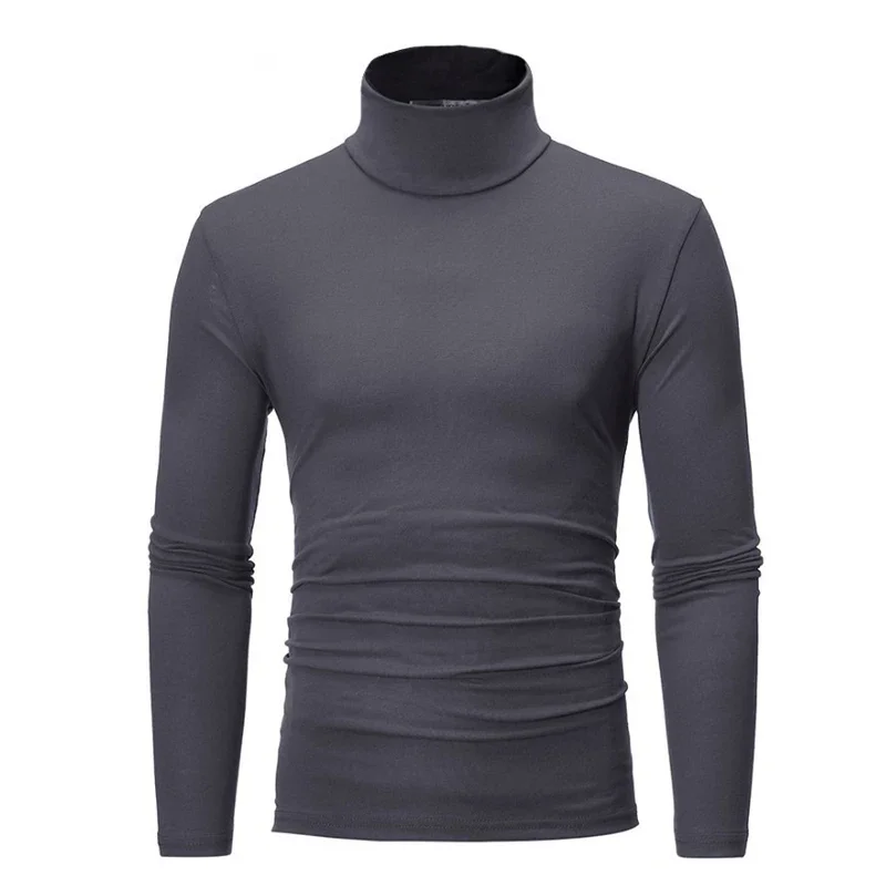 Spring Autumn Thin Men Pullovers Sweaters Turtleneck Knitted Sweater For Men Cotton Clothing Male Sweaters Full Black White Tops 2