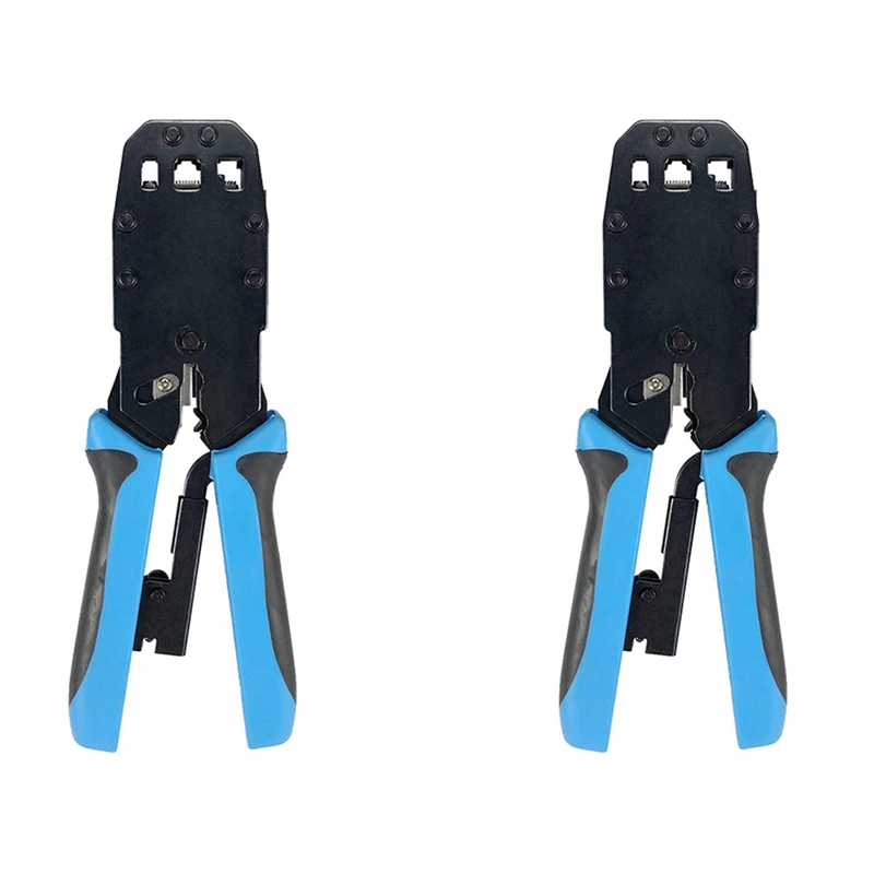 

2X RJ45 Network Crimper 10P 8P 6P 4P Crimping Tools Stripper For RJ45 RJ11 RJ12 RJ50 Connector Ethernet Cable