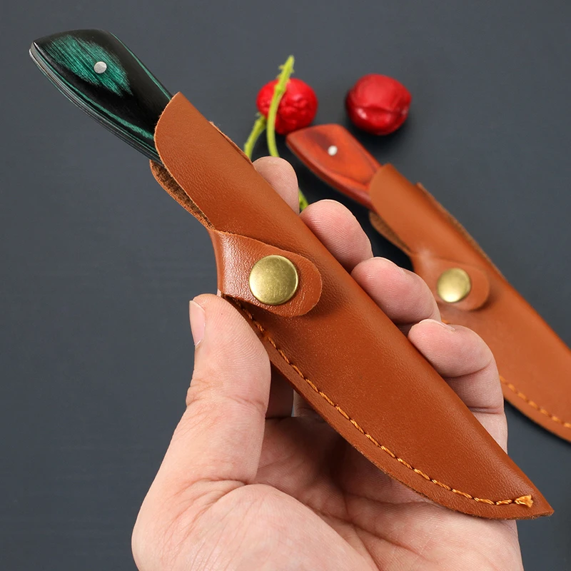 Mini Kitchen Meat Fruit Knife Stainless Steel Chef Cleaver Boning Knife Cutlery Set Butcher Steak with Cover