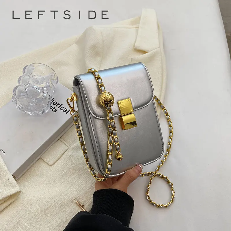 LEFTSIDEMiniChainLeatherCrossbodyBagsforWomen2023NewInTrend