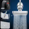 Shower Head Set 6 Inch Chrome Plated Home Pressure Wall Mounted Black Dual Combo 4