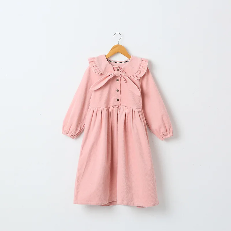 2022 Spring Autumn New Big Girls Corduroy Dress Fashion Children Long