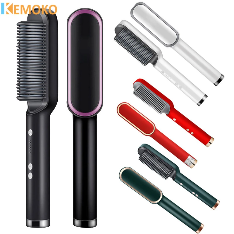 

Electric Hair Straightener Brush Negative Ions Do Not Hurt Hair 5 Gear Temperature PTC Heating Thermostatic Electric Hair Brush