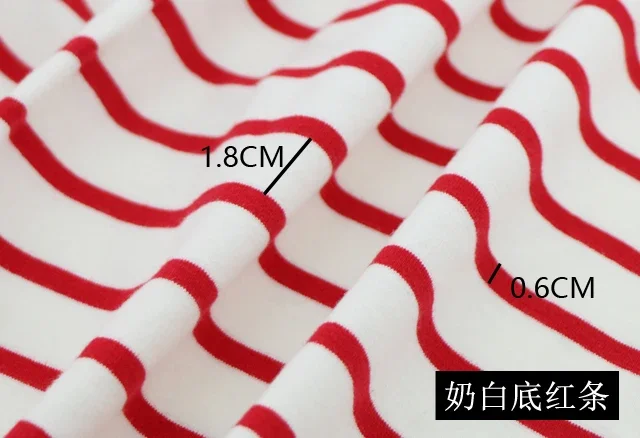 High Elastic 95% Thick Cotton Yarn Dyed Stripe Fabric for Seasonal Sewing and Clothing - 170x50cm