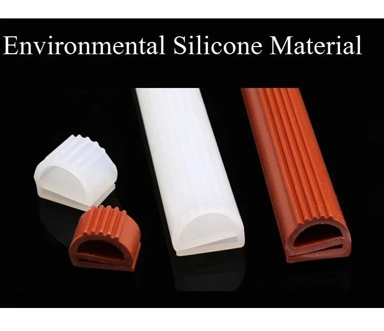Description Picture 4 of item1/3m Silicone E Shape Strip Rubber Sealing Strip White/Red E-shaped E-strip High Temperature Oven Seal Strips