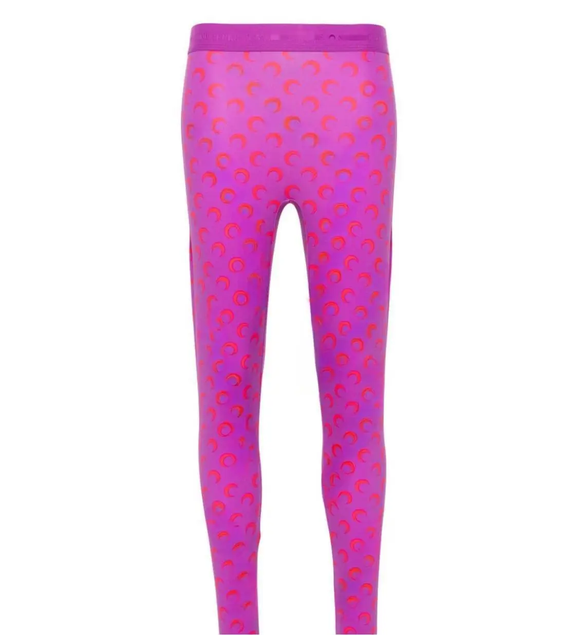 Tummy Control Leggings High Waisted Women Solid Color Stretchy Moon Print Ice Silk Retro Versatile Pants