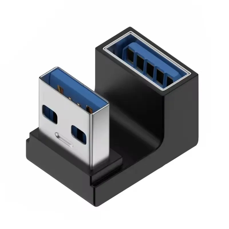 USB 3.0 Right Angle Male to Female Extension Adapter - 90 Degree Upward Elbow Connector, 10Gbps Data Transfer
