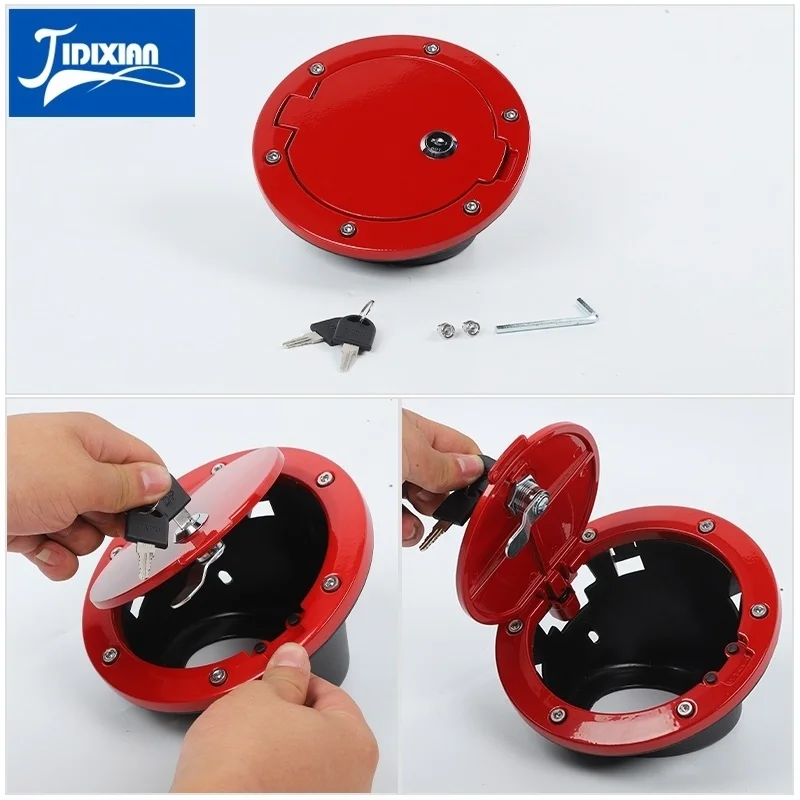 Car Fuel Tank Cap Lock Gas Cover With Keys For Jeep Wrangler JK JKU 2/4Door 2007-2017 Exterior Protective Accessories