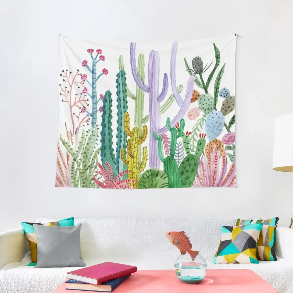 

Watercolor Cacti Tapestry Decoration For Home Decoration For Bedroom Tapestry
