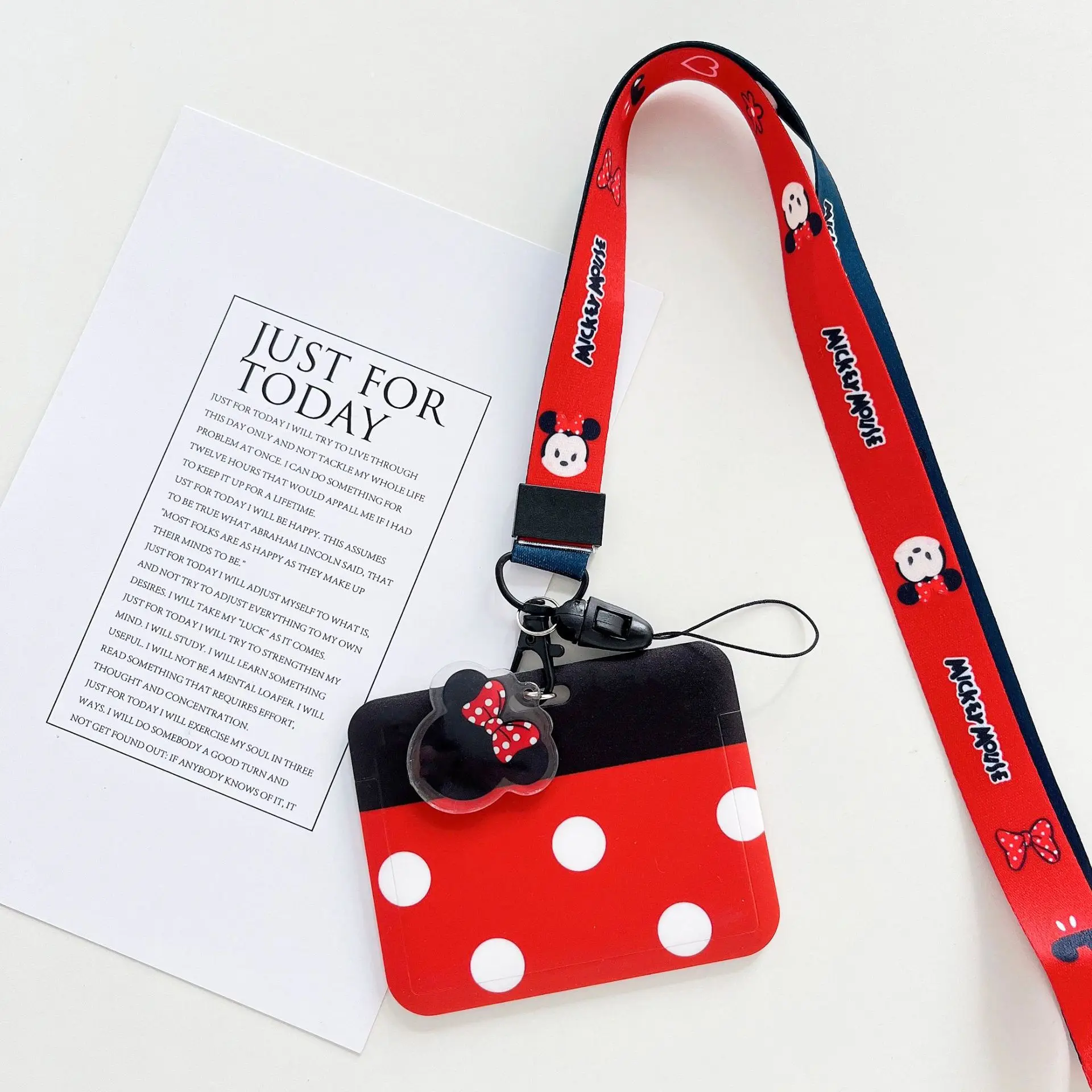 Disney Credential Holder Mickey Mouse Minnie Donald Duck Anime Easy Pull  Buckle Card Holder Cute Student ID Case Kids Keychain - AliExpress