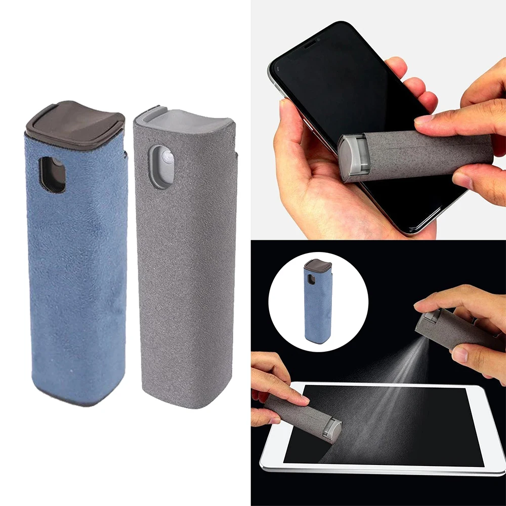 

2 In 1 Phone Screen Cleaner Portable Tablet Mobile PC Screen Dust Remover Tool Microfiber Cloth Cleaning Artifact Storage