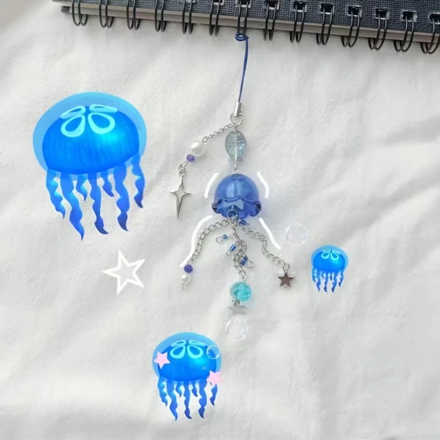 Jellyfish Phone Charm Strap - Jellyfish Star Keychain, Cute