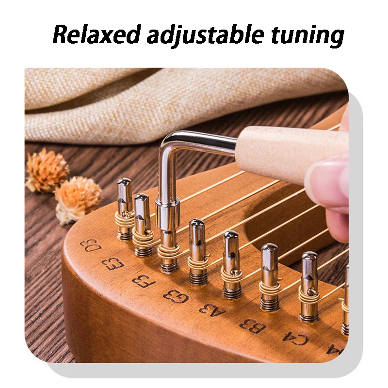 24 String Harp Box-type Lyre Harp 24 String Musical Instrument Professional Miniature Stringed Instruments for Adult Beginners