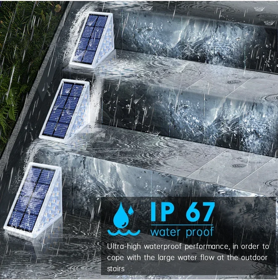 Description Picture 5 of itemLED Outdoor Solar Light Step Lamp Lens Design Super Bright IP67 Waterproof Anti-theft Stair Light Decor Lighting for Garden Deck