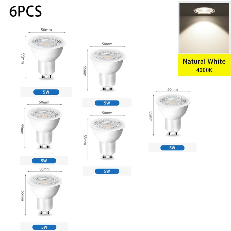 6PCS Neutral 5W