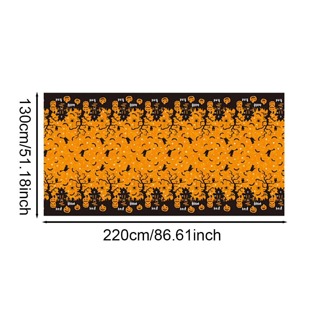 Halloween Decoration Tablecloth,Disposable Pumpkin Spider Web Bat Plastic Table Cover,Halloween Party Home Table Decor 6