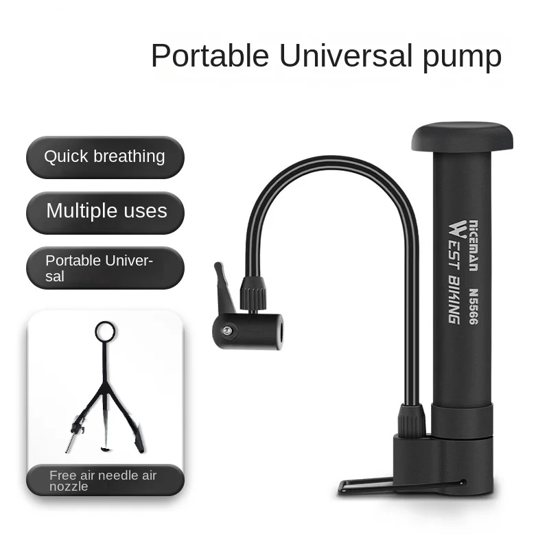 MTBPortableBicyclePump80PSIBikeManualAirPumpBalloonTire