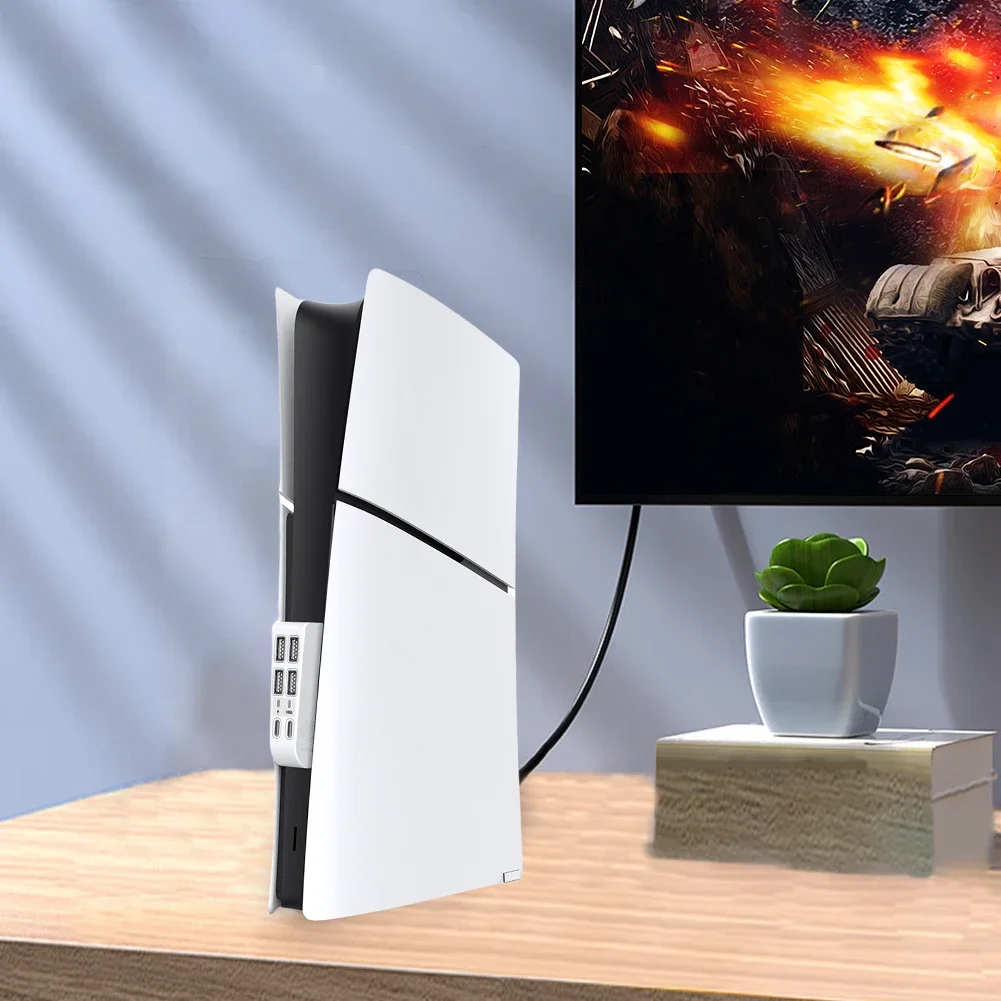 USB High-Speed Expansion Hub Charger Extender USB Port Extender with 4 USB & 2 Type C Port for PS5 Slim for Playstation 5 Slim