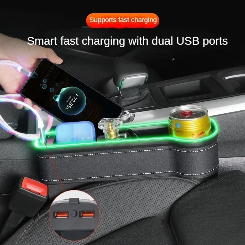 Car Seat Gap Organizer with USB Charger & LED Light 4