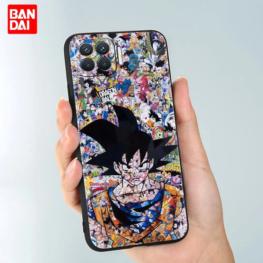 oppo flip cover Dragon Ball Z Anime Goku Super Drawings Case for Oppo A53 A52 A3s A5s A9 A15 A31 A54 A74 A93 A94 F19 Pro 4G 2020 Silicone Black oppo mobile cover