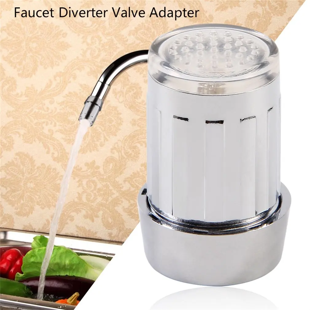 

7 Colors Unique LED Light Water Glow Faucet Tap Faucet Diverter Valve Adapter Connector