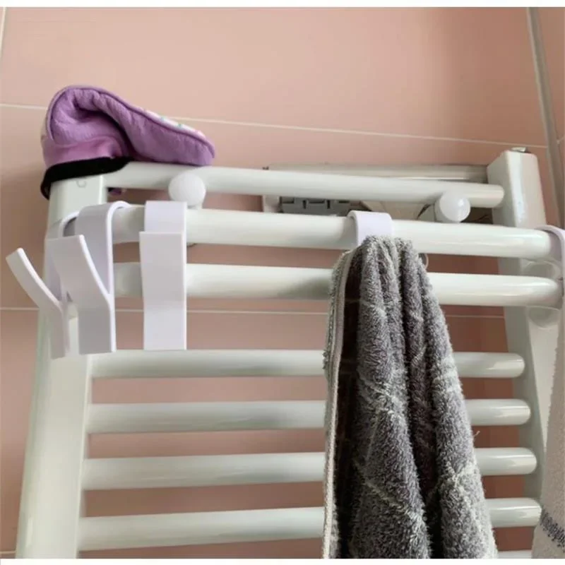 Hook White Coat Racks Heated Towels Hanging Hooks Transparent Shelf Kitchenware Heat Sink Bathroom Kitchen Gadgets Home Storage