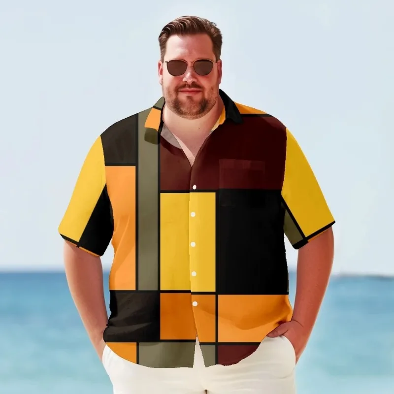 

Hawaiian Shirt Men Retro Bowling Summer Plus Size Y2k Trendy Cool Shirt Streetwear Tops Short Sleeve Oversized Beach Clothes