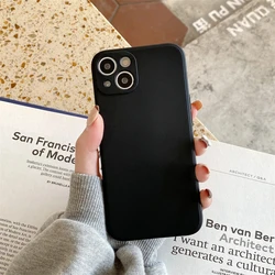 Square Liquid Silicone Soft Phone Case - Shockproof Candy Cover for Xiaomi Poco F5 (Black)