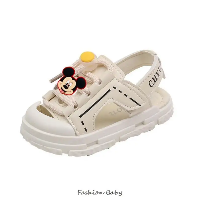 Disney Mickey Minnie Summer Boys Shoes Fashion Light Soft Flats Toddler Girls Sandals Infant Casual Beach Children Shoes Outdoor kids sandals