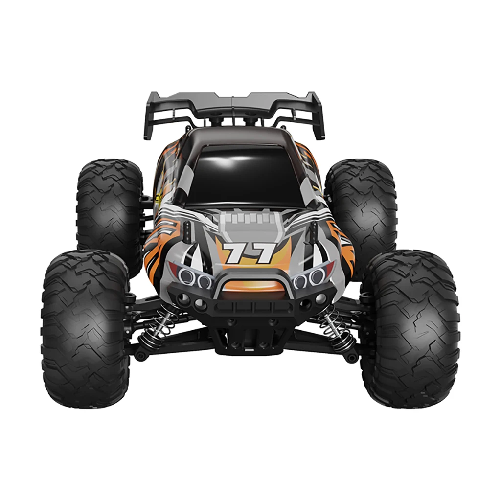 Voiture télécommandée 1:16 4WD C100 tout-terrain escalade, jouet éducatif pour enfants, en action sur un parcours rocailleux.
