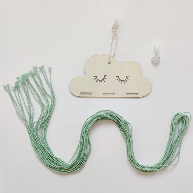 INS Nordic Wooden Cloud Baby Hair Clips Holder Princess Girls Hairpin Hairband Storage Pendant Jewelry Organizer Wall Ornaments G