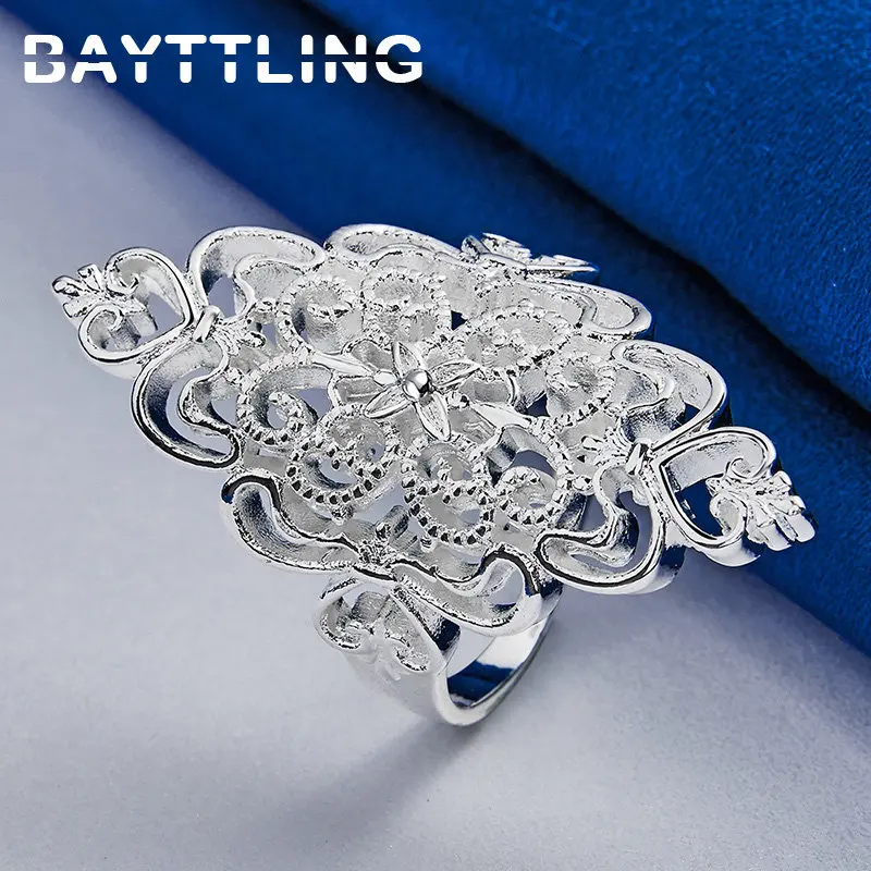 925 Sterling Silver Hollow Pattern Ring For Women 6/7/8/9/10# Wedding Jewelry Accessories silver rings silver ring wedding rings