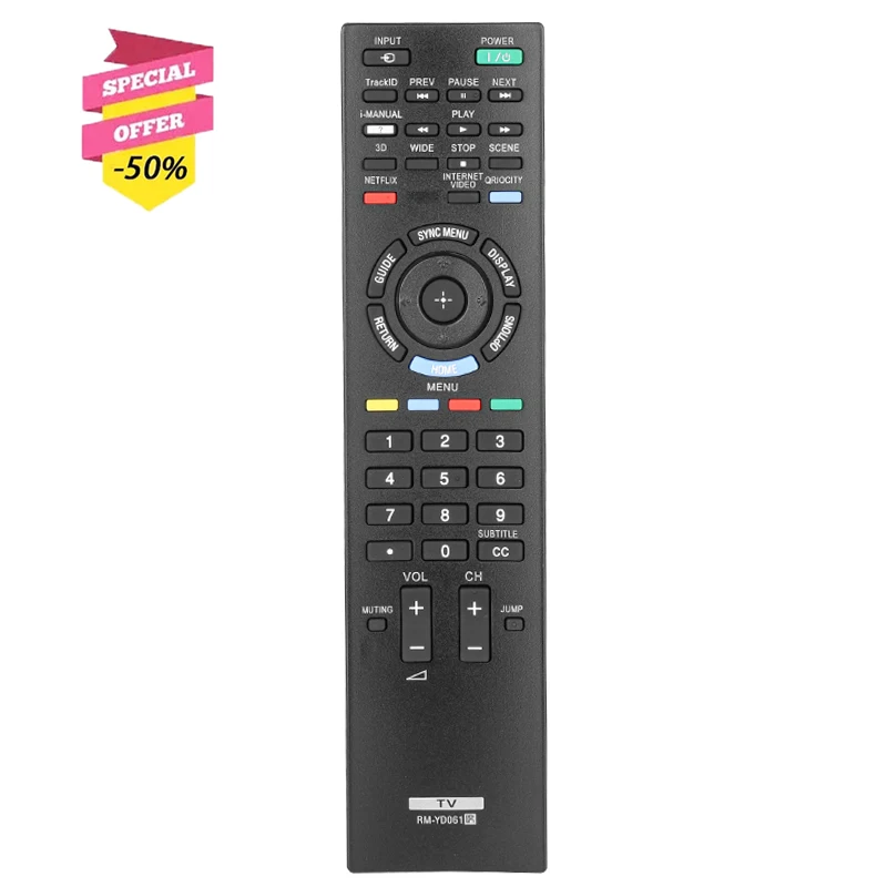 Rm-Yd061 Telecomando Per Sony Tv Kdl-22Ex420 Kdl-26Ex420 Kdl-32Ex420 Kdl-40Ex400 Kdl-40Ex720 Kdl-40Ex723 Kdl-46Ex523